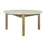 ronde teak and ceramic garden table portland white 68 cm Oda - Vincent Sheppard