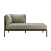 Chaise longue modulare sinistra in teak e corde antracite Lento - Vincent Sheppard