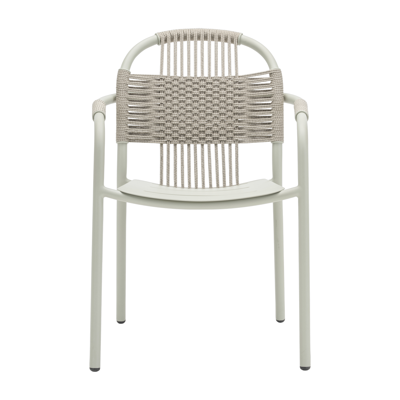 Chaise d'extérieur à accoudoirs en aluminium et cordes vert sauge Cleo - Vincent Sheppard
