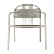 Fauteuil lounge d'extérieur en aluminium et cordes dune blanche Cleo - Vincent Sheppard