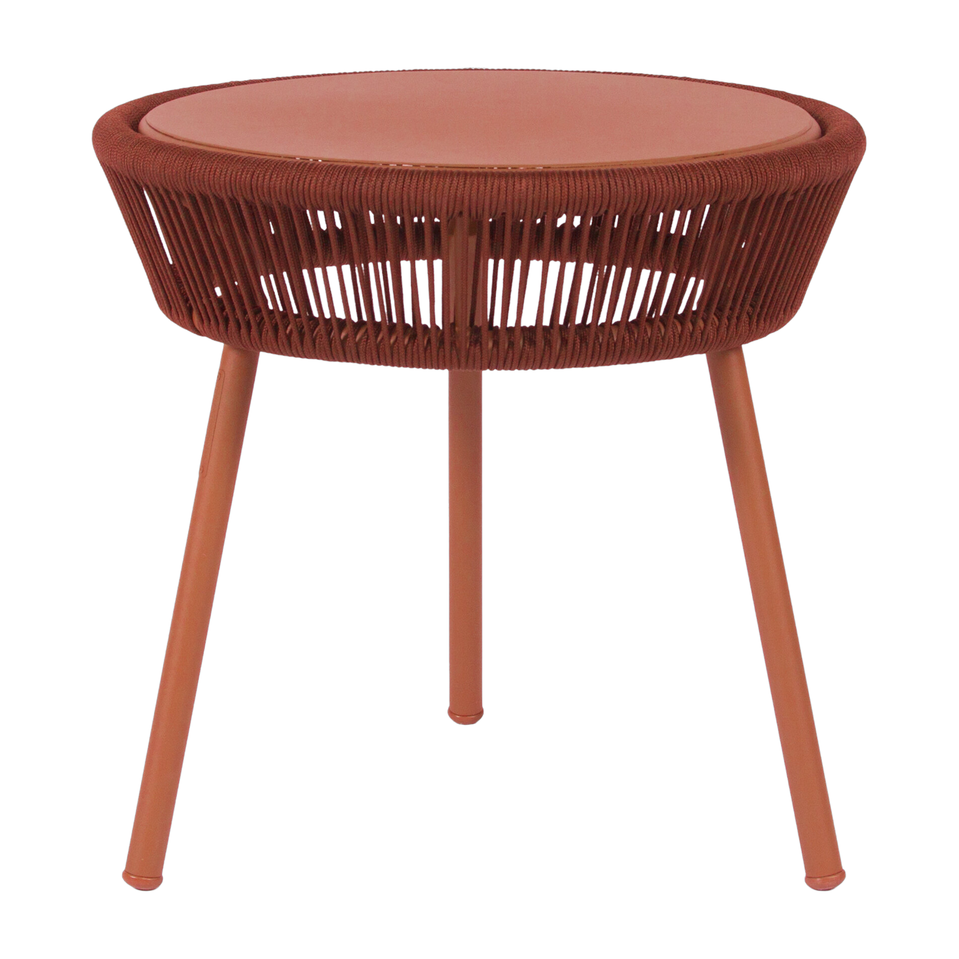 Aluminium and terracotta rope side table 51cm Loop - Vincent Sheppard