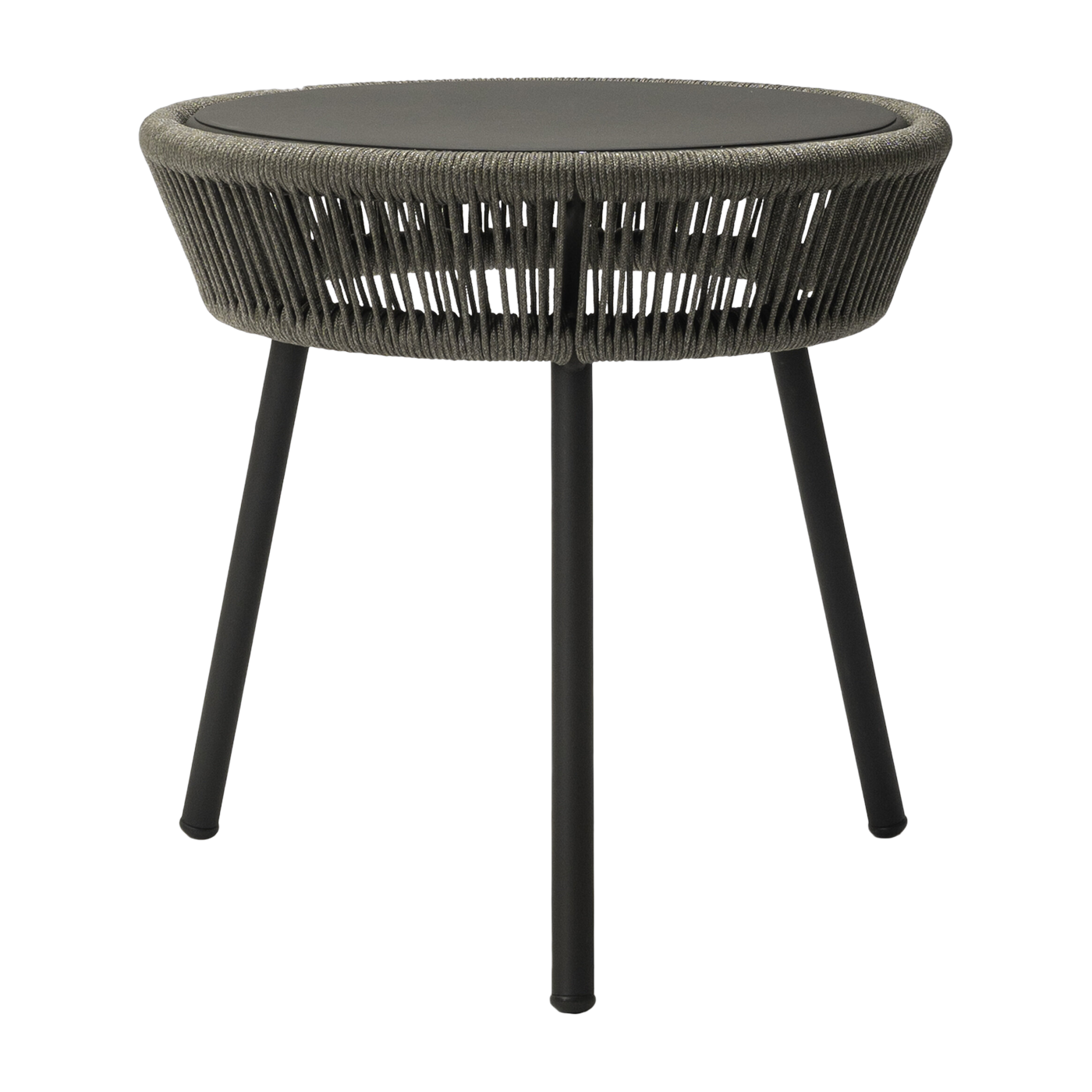 Gray aluminum and rope side table 51cm Loop - Vincent Sheppard