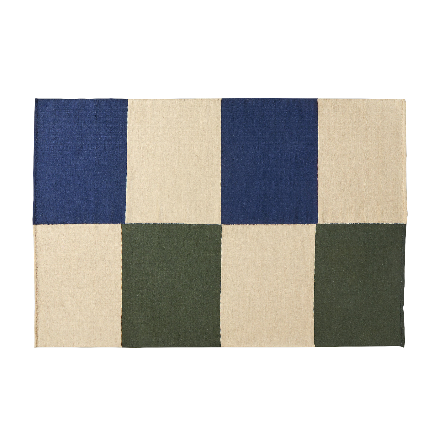 سجادة صوف وقطن أخضر وأزرق 200×300 سم Ethan Cook Flat Works: "Vigilance pêche verte" - HAY