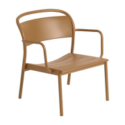 Orange metal garden armchair Linear - Muuto