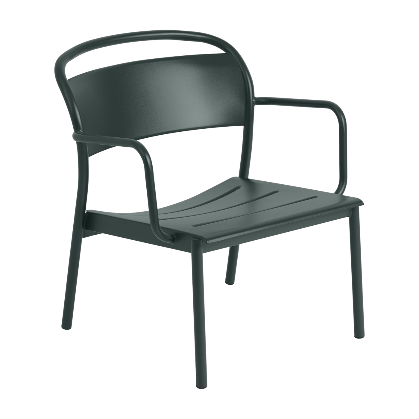 Fauteuil de jardin en métal vert foncé Linear - Muuto