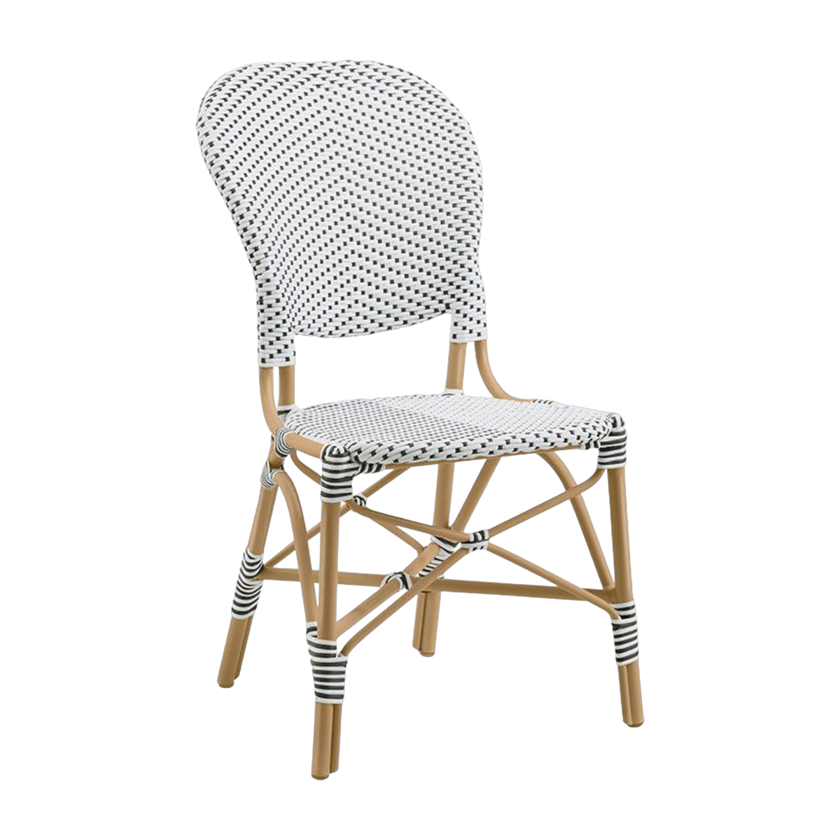 Essstuhl aus Aluminium schwarz und weiß Isabelle -. Sika Design