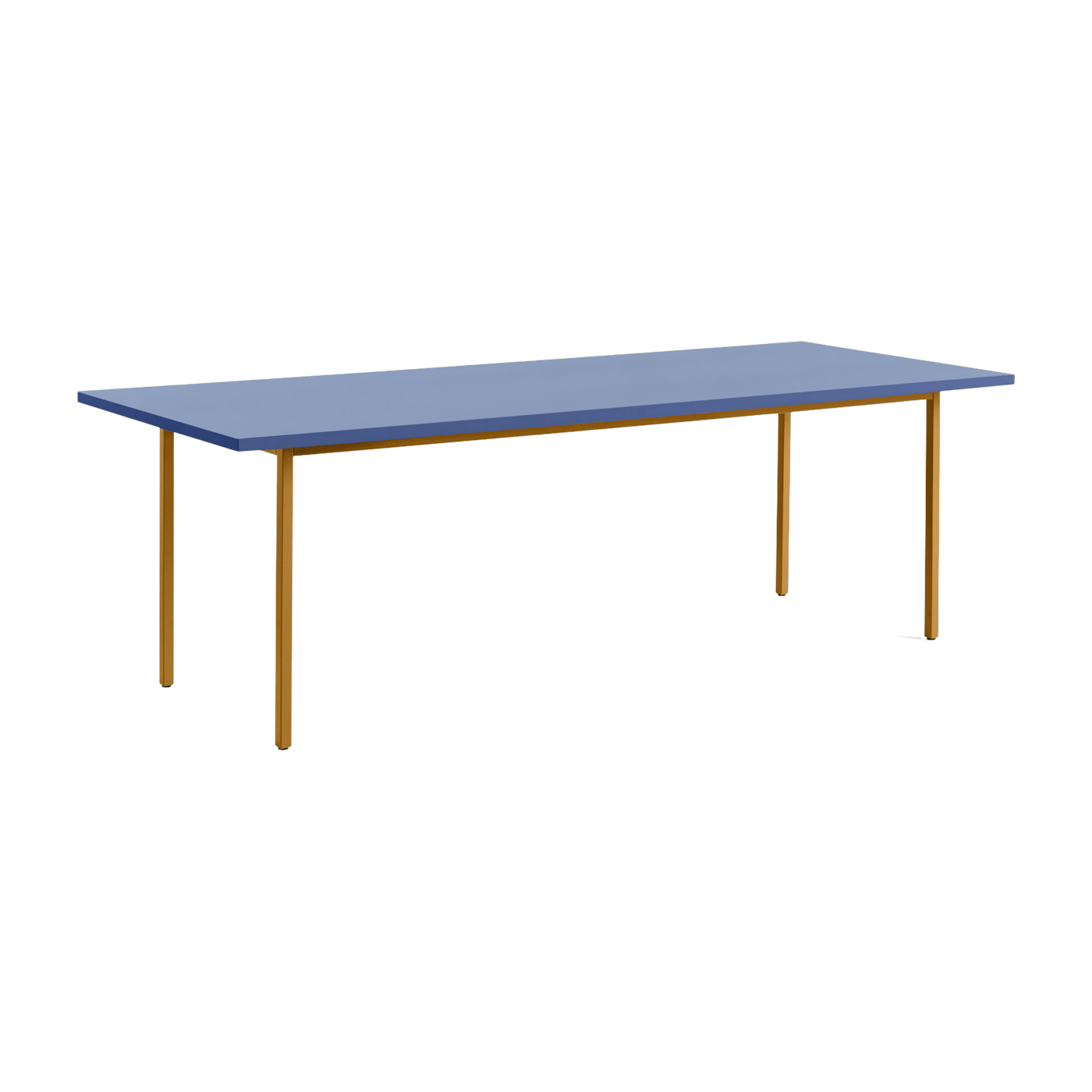 Rechteckiger Tisch aus pulverbeschichtetem Stahl in Ocker und Blau 240x90cm Two-colour - -. Hay
