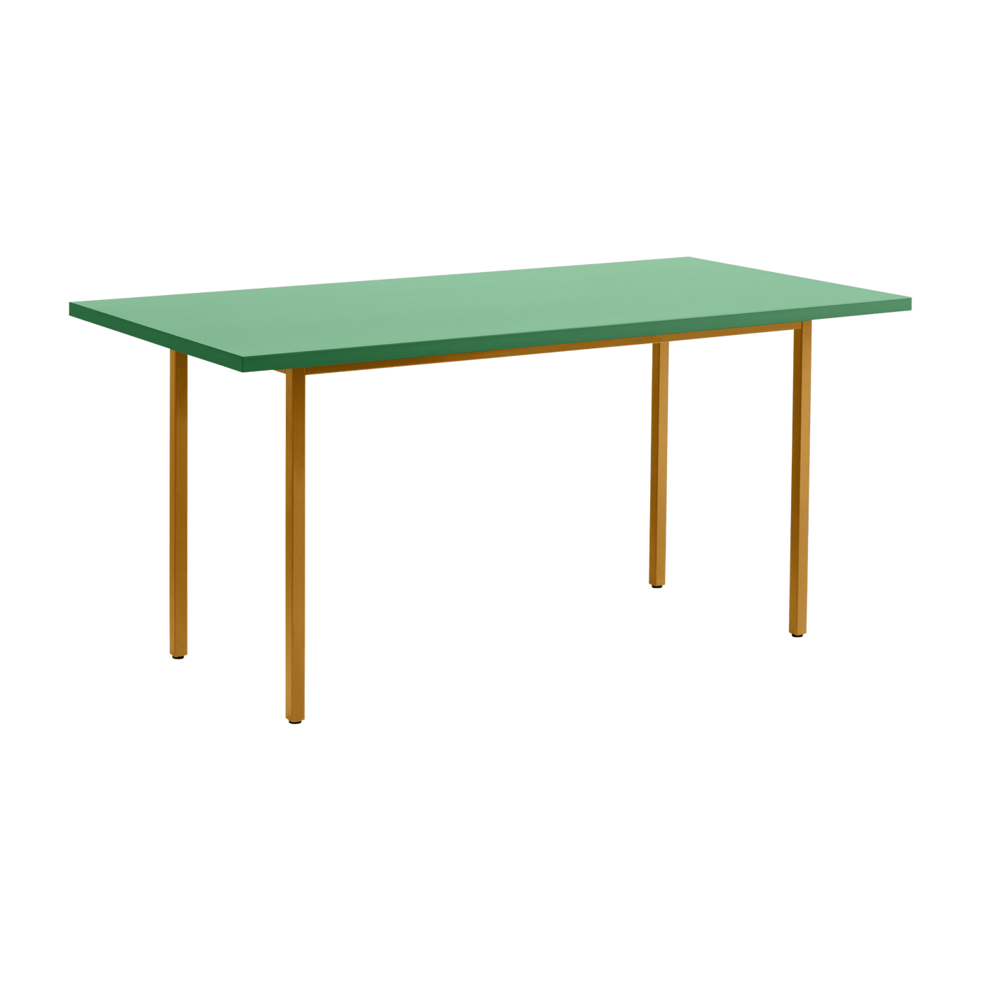 Tavolo rettangolare in acciaio verniciato a polvere color ocra e verde 160x82cm Two-colour - Hay