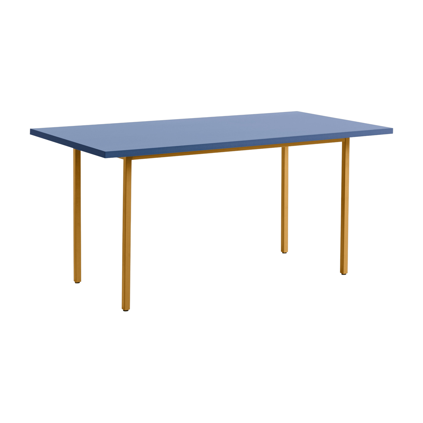 Tavolo rettangolare in acciaio verniciato a polvere color ocra e blu 160x82cm Two-colour - Hay