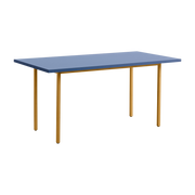 Ochre and blue powder-coated steel rectangular table 160x82cm Two-colour - Hay