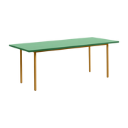 Ochre and green powder-coated steel rectangular table 200x90cm Two-colour - Hay