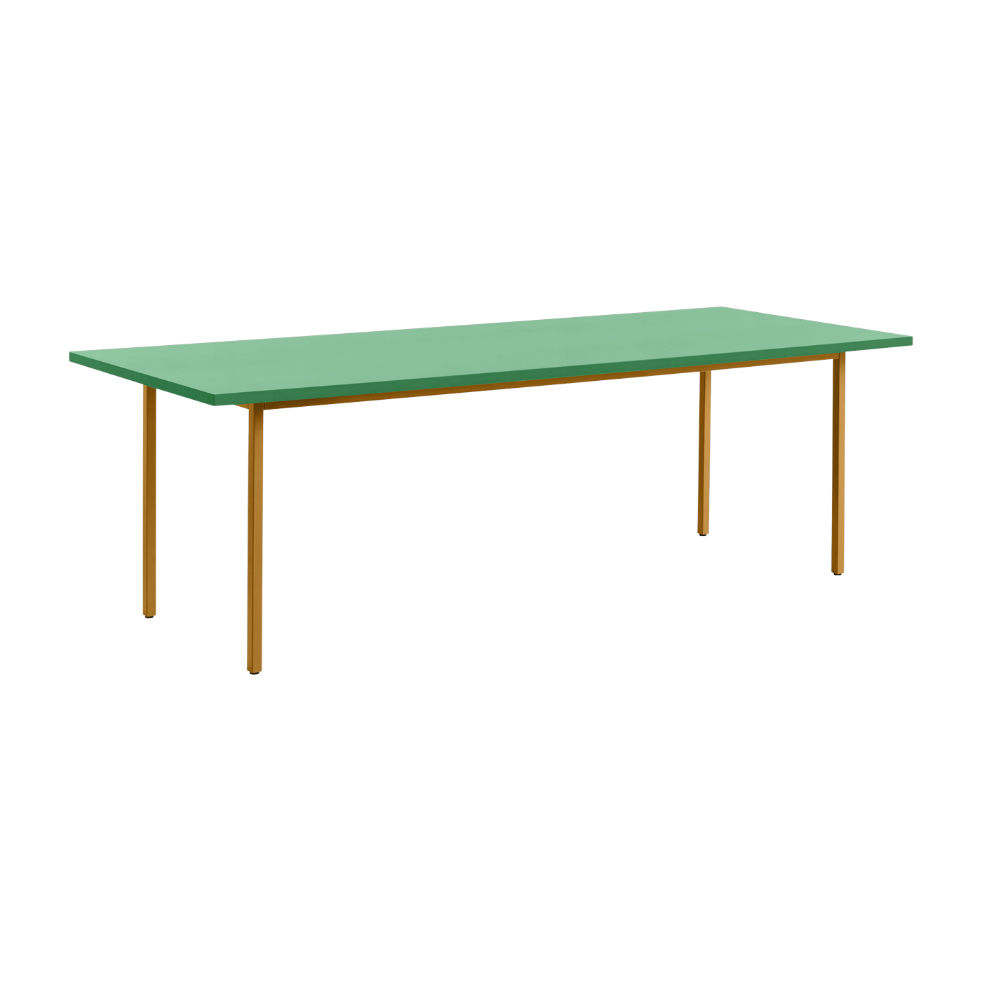 Rechteckiger Tisch aus pulverbeschichtetem Stahl in Ocker und Grün 240x90cm Two-colour - -. Hay