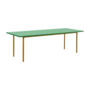 Table rectangulaire en acier thermolaqué ocre et vert 240x90cm Two-colour - Hay