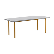 Ochre and grey powder-coated steel rectangular table 200x90cm Two-colour - Hay