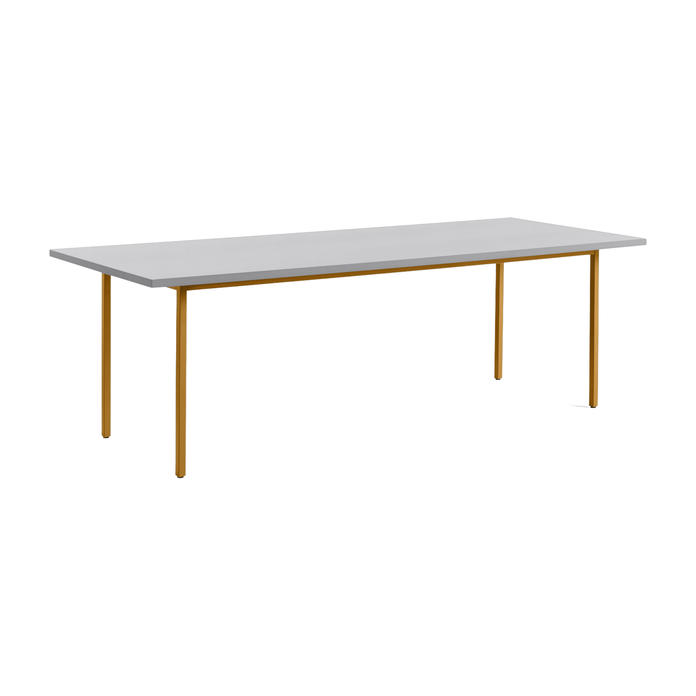Rechteckiger Tisch aus pulverbeschichtetem Stahl in Ocker und Grau 240x90cm Two-colour - -. Hay