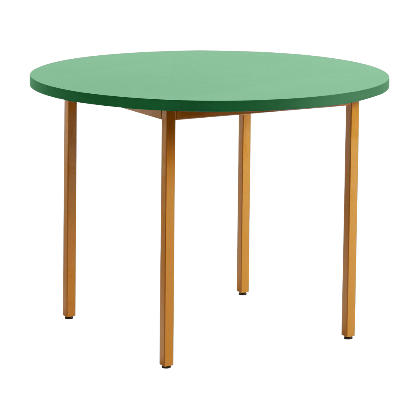 Tavolo ronde in acciaio verniciato a polvere color ocra e verde 105cm Two-colour - Hay
