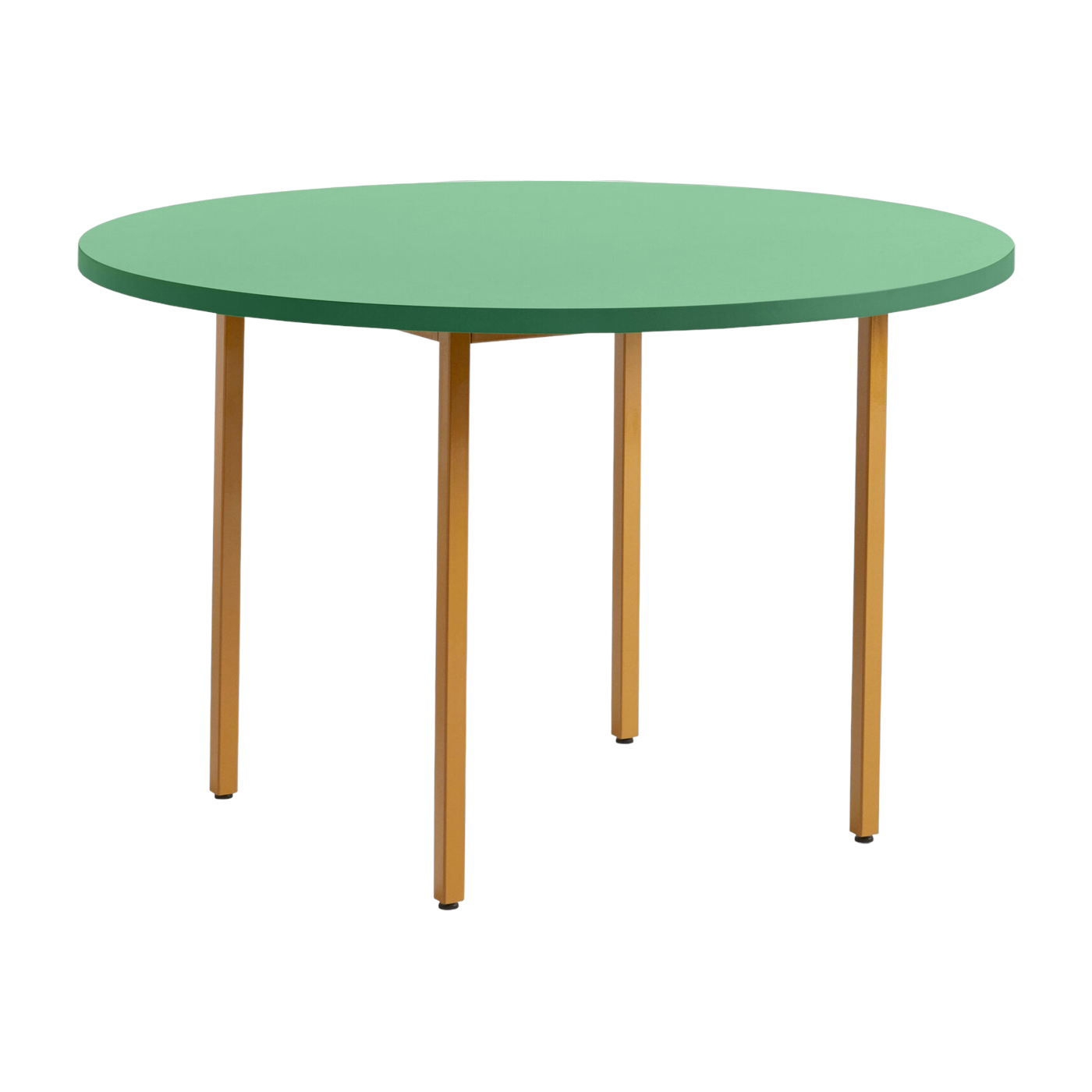 Tavolo ronde in acciaio verniciato a polvere color ocra e verde 120 cm Two-colour - Hay