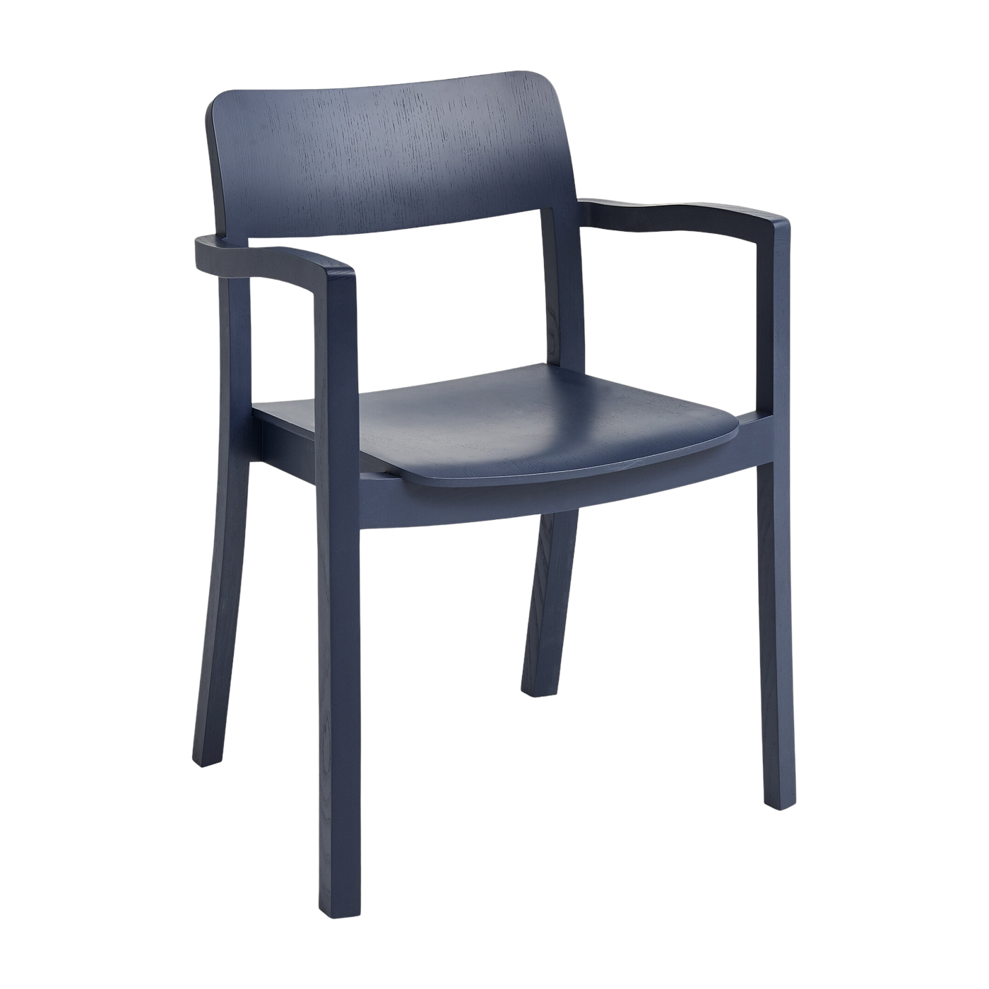 Chaise en frêne avec accoudoirs bleu nuit  Pastis - Hay