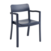 Chaise en frêne avec accoudoirs bleu nuit  Pastis - Hay
