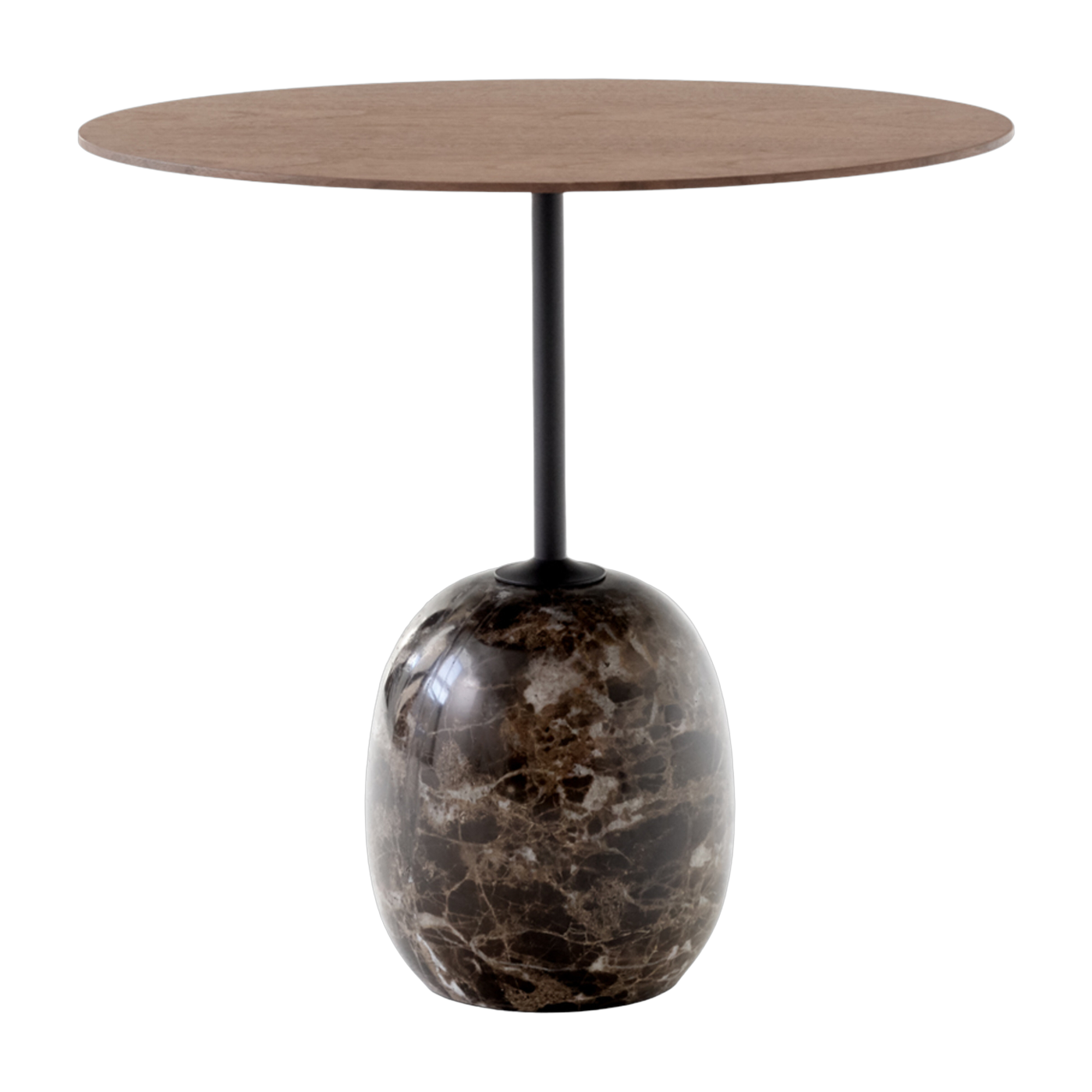 Mesa auxiliar ronde en mármol emperador y nogal Lato LN9 - &Tradition