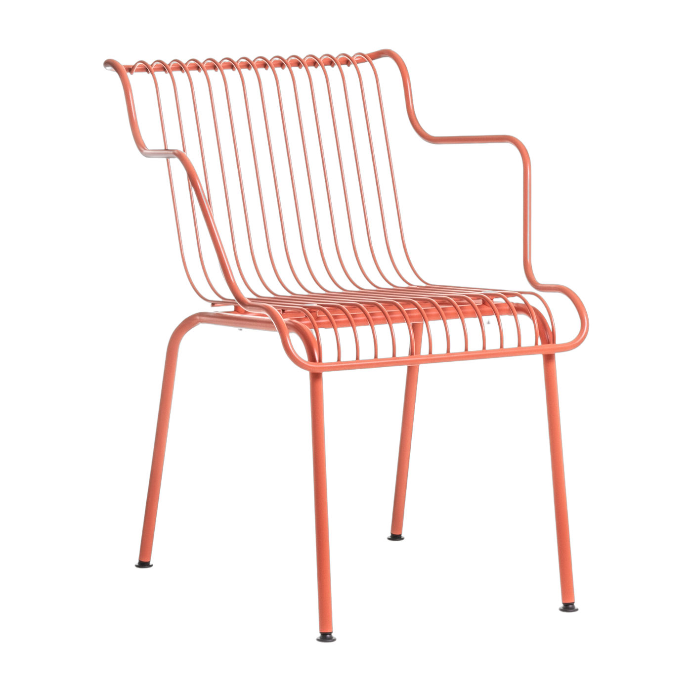 Outdoor chair with orange steel armrests South - Magis