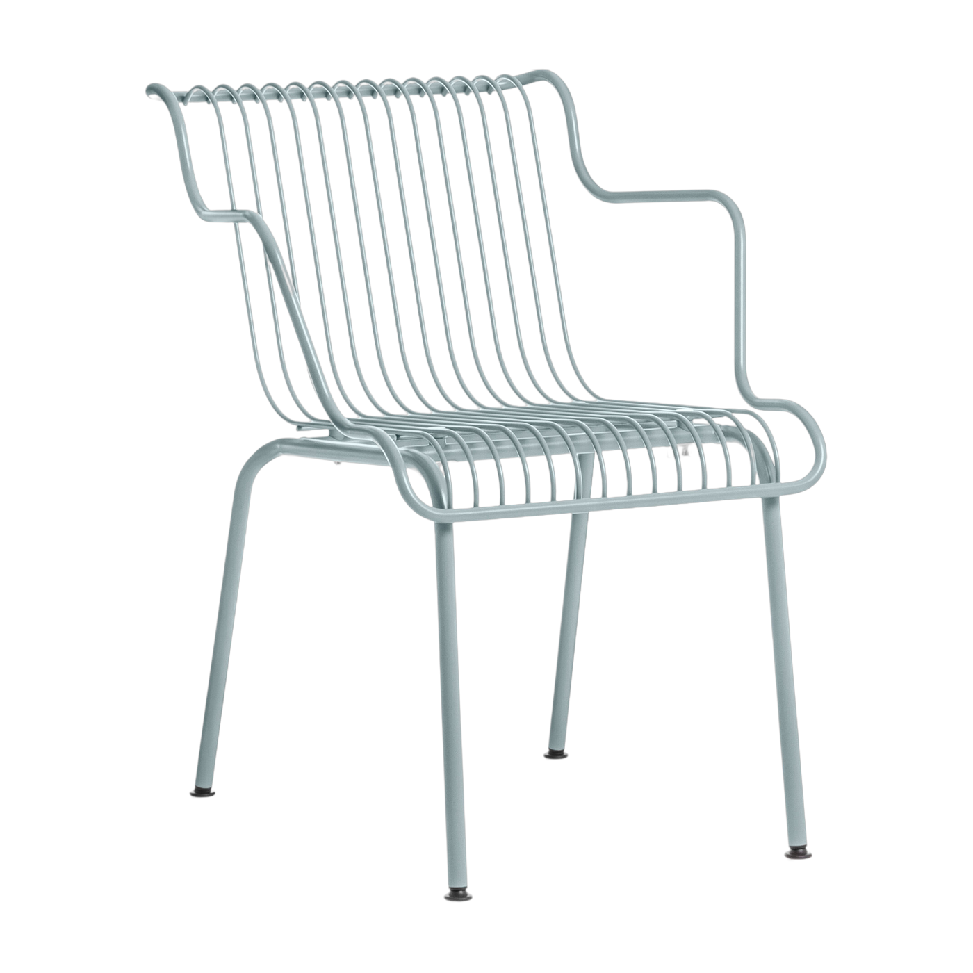 Outdoor chair with sky-blue steel armrests South - Magis