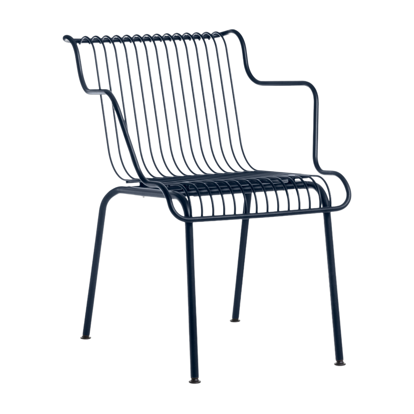 Outdoor chair with midnight-blue steel armrests South - Magis