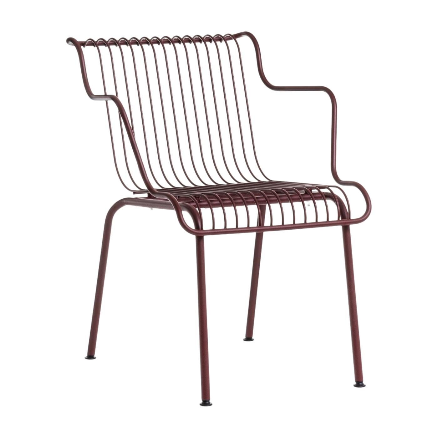 Outdoor chair with burgundy steel armrests South - Magis