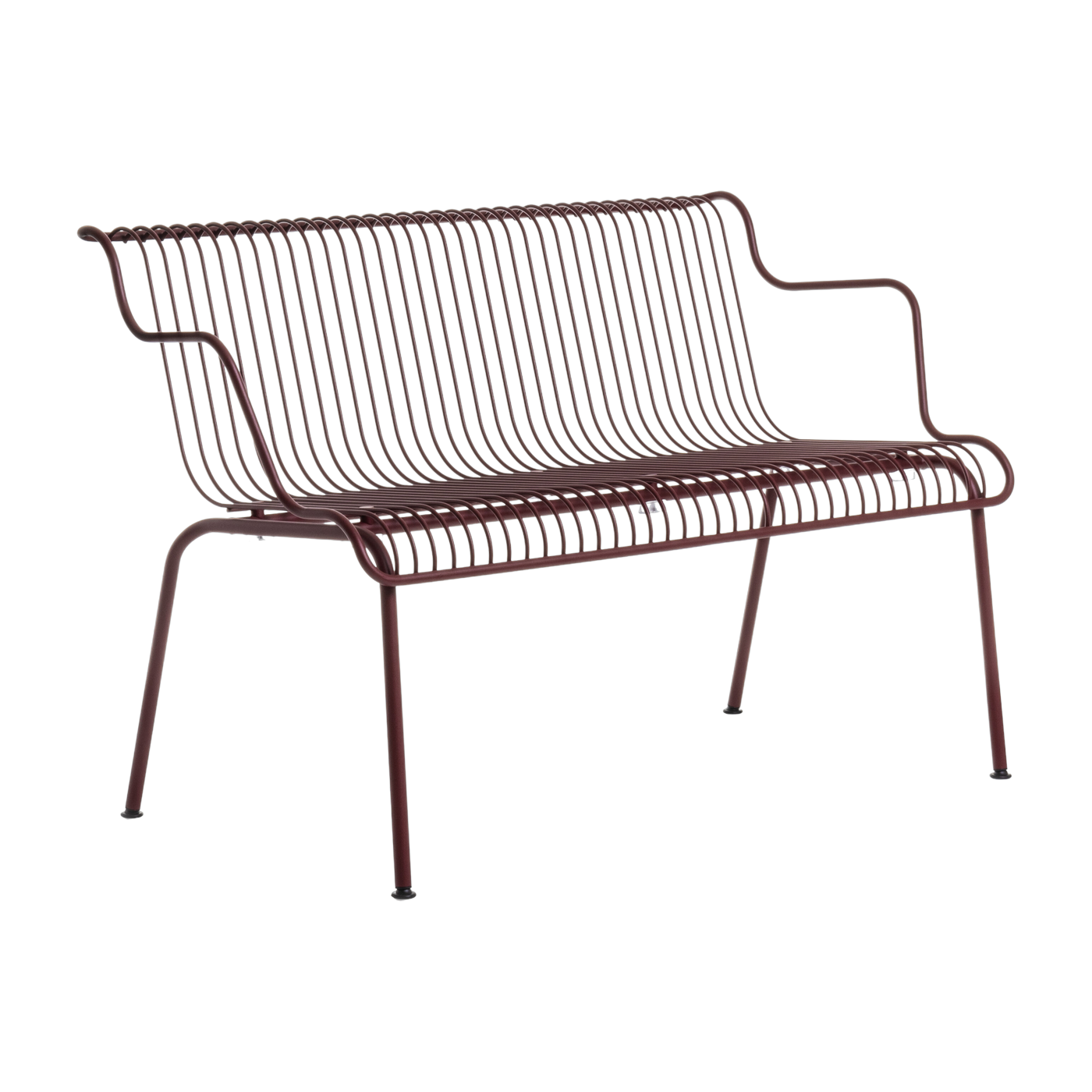 Outdoor bench in burgundy steel South - Magis