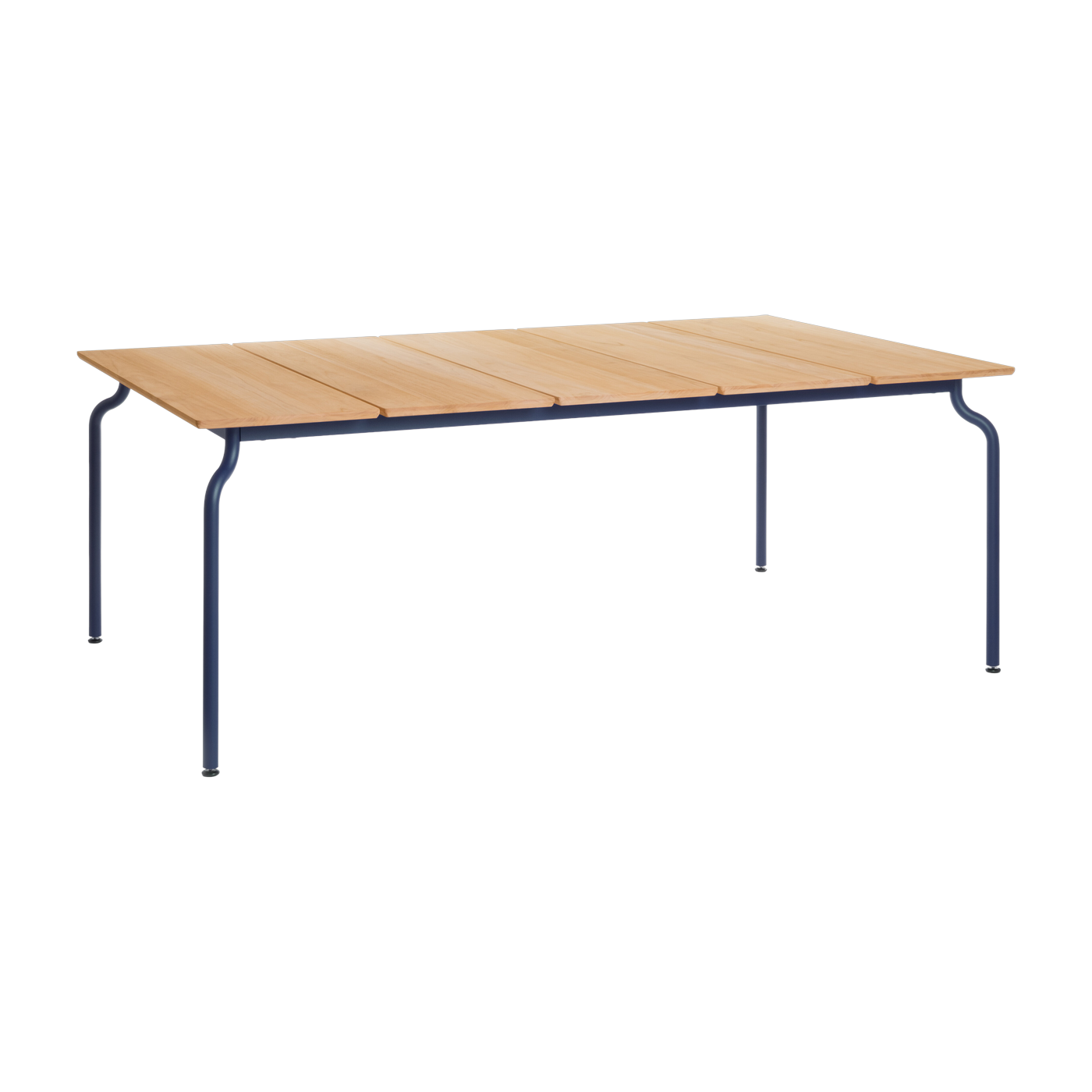 Teak and steel outdoor dining table, midnight blue 200x120cm South - Magis
