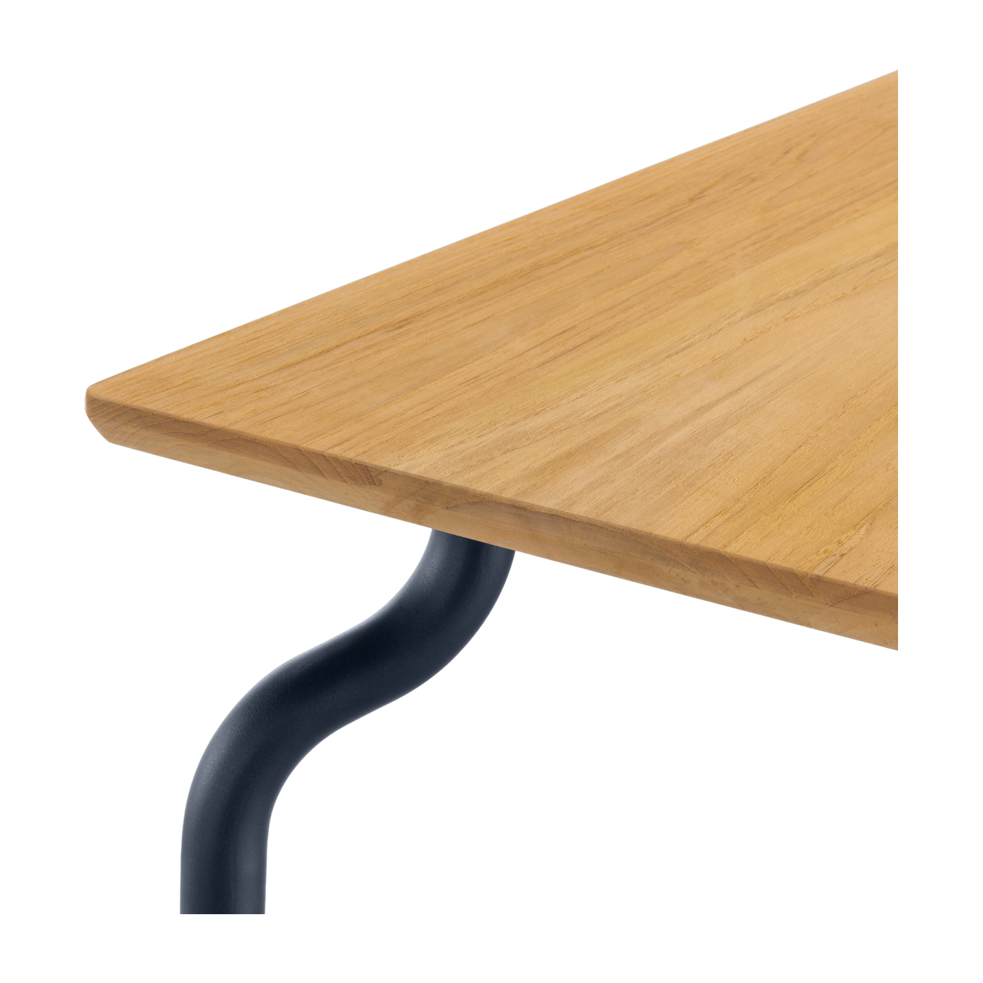 Midnight blue teak and steel outdoor coffee table 120x120cm South - Magis
