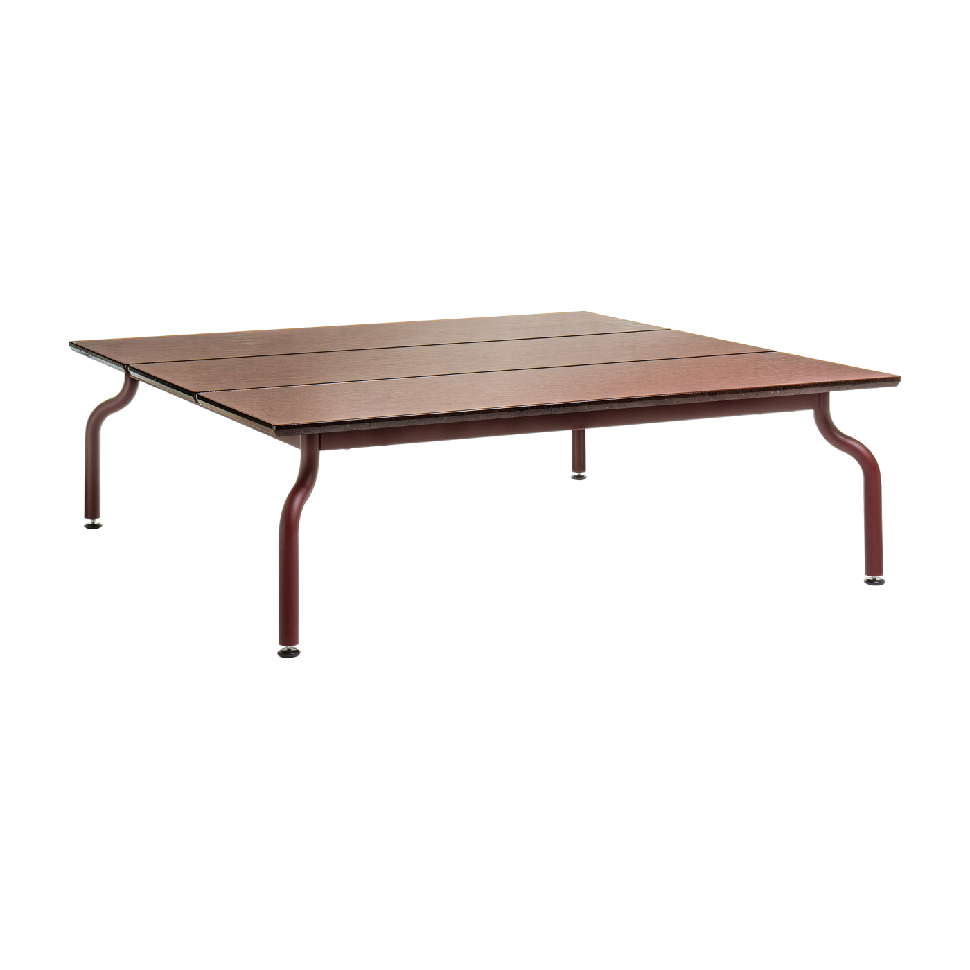 Outdoor coffee table in stone and burgundy steel 120x120cm South - Magis