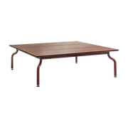 Table basse d'extérieur en pierre et acier bordeaux 120x120cm South - Magis