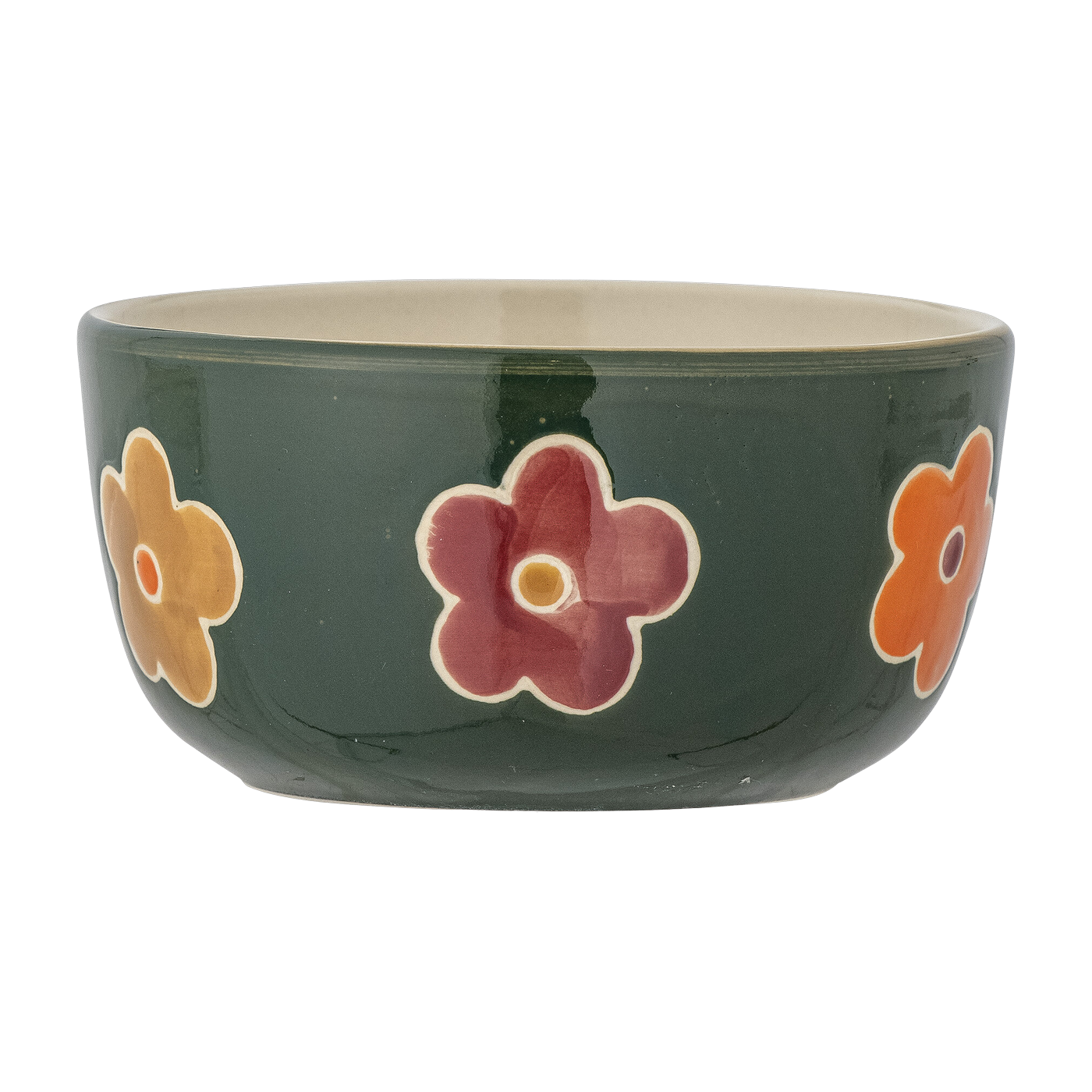 Schüssel aus Steingut mit Blumenmuster grün 12cm Addy -. Bloomingville Mini