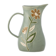 Tangier green flowered stoneware jug - Bloomingville