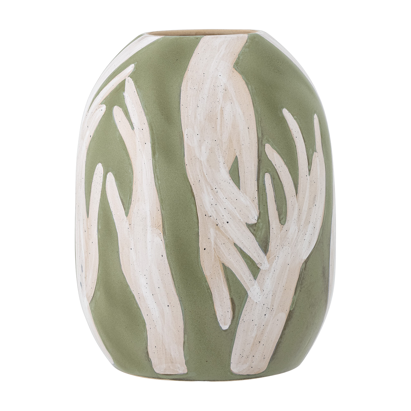 Adalena Vase Grün Steingut - Bloomingville