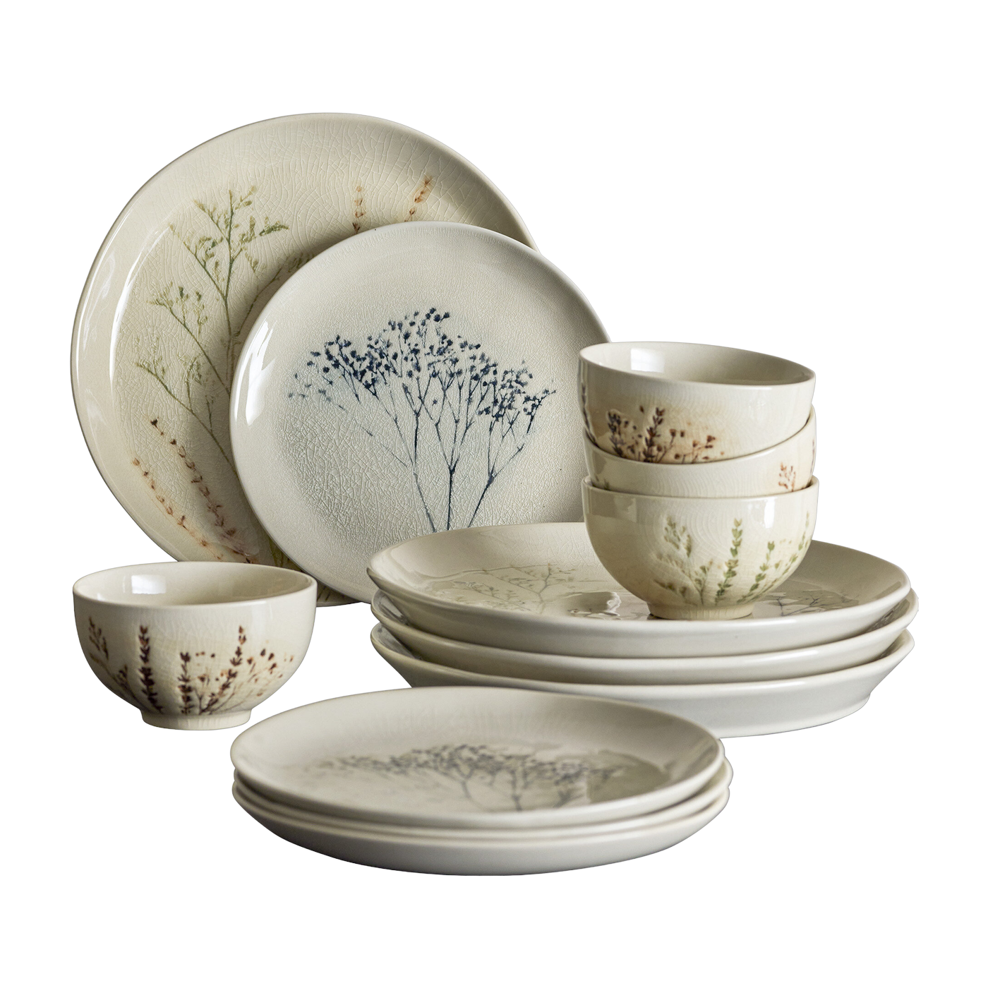 Bea Geschirrset Natur Steingut - Bloomingville