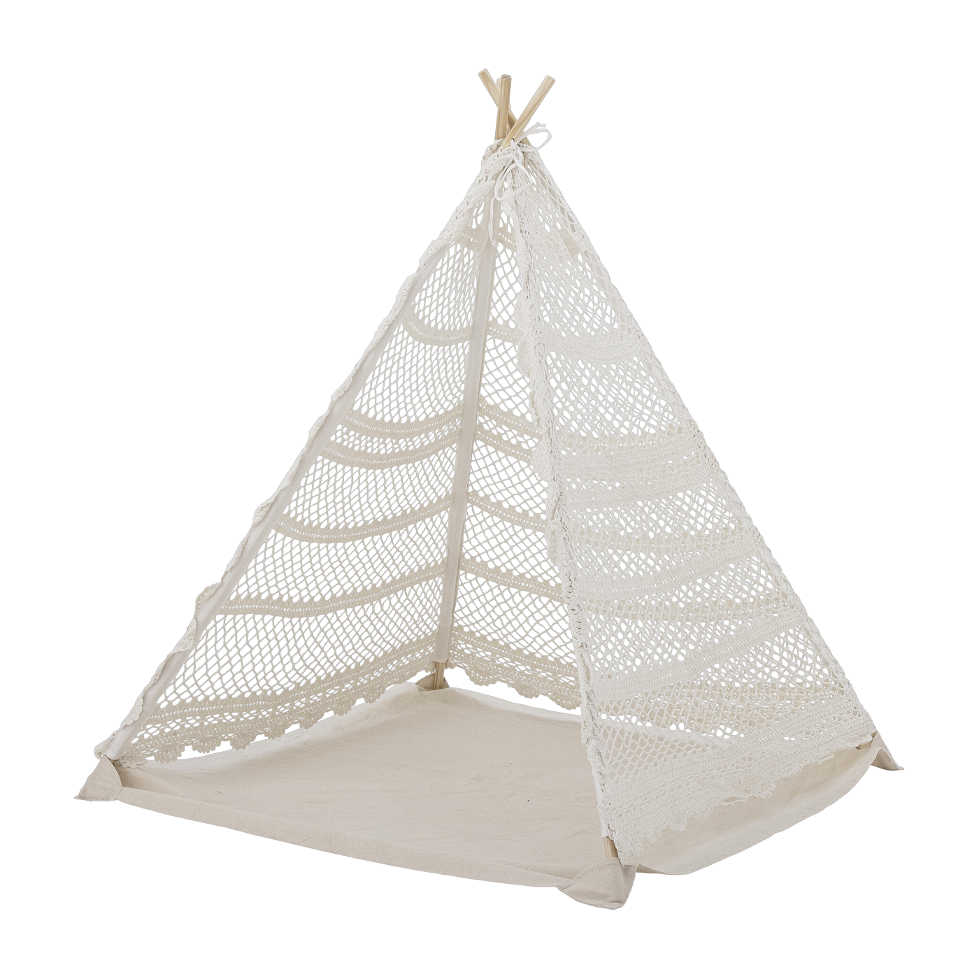 Tipi en crochet en coton blanc 100cm Herle - Bloomingville Mini