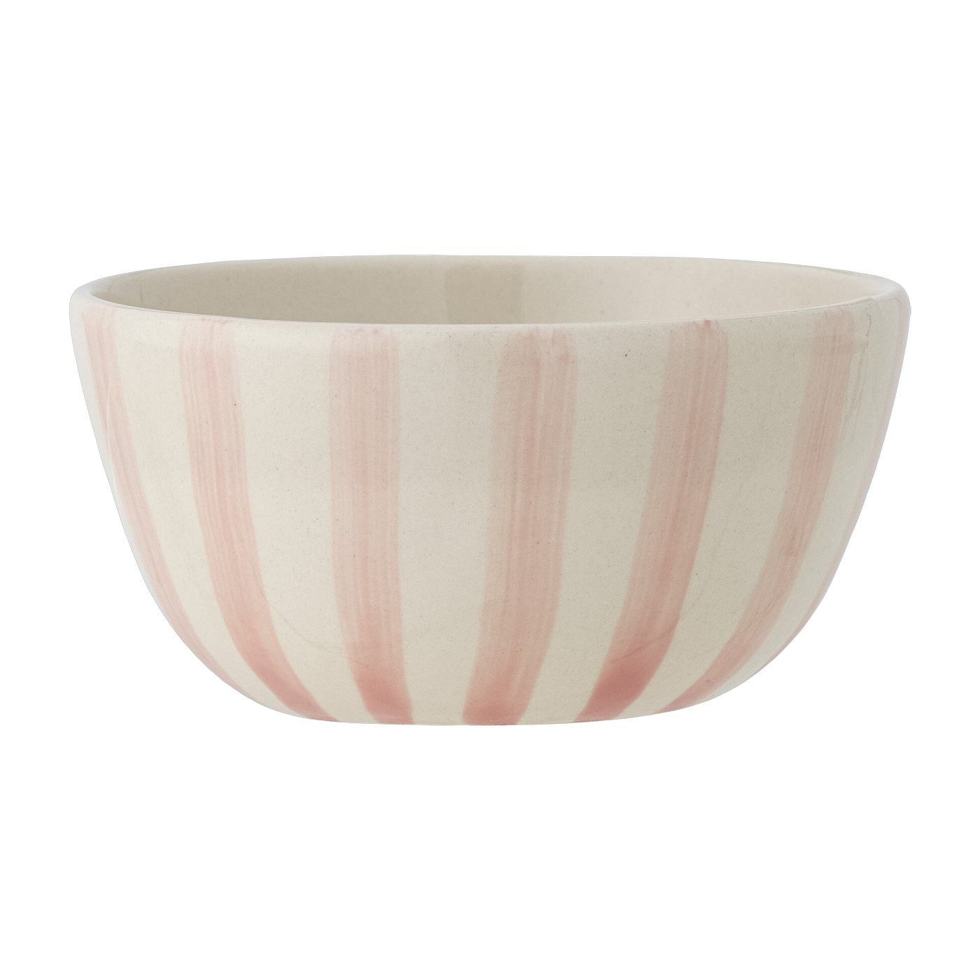 Stoneware pink striped bowl 14cm Begonia - Bloomingville