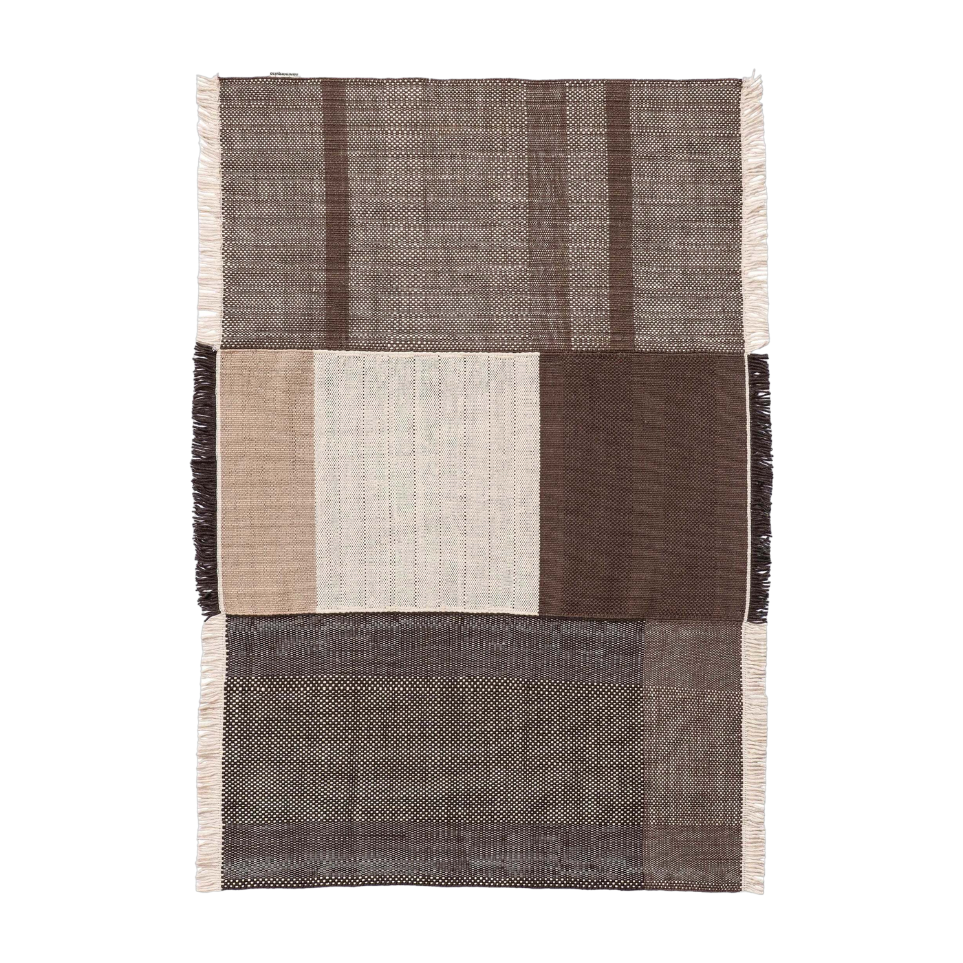 Outdoor alfombra rectangular dhurrie tejida à la hecha a mano chocolate 250x350cm Tres - Nanimarquina