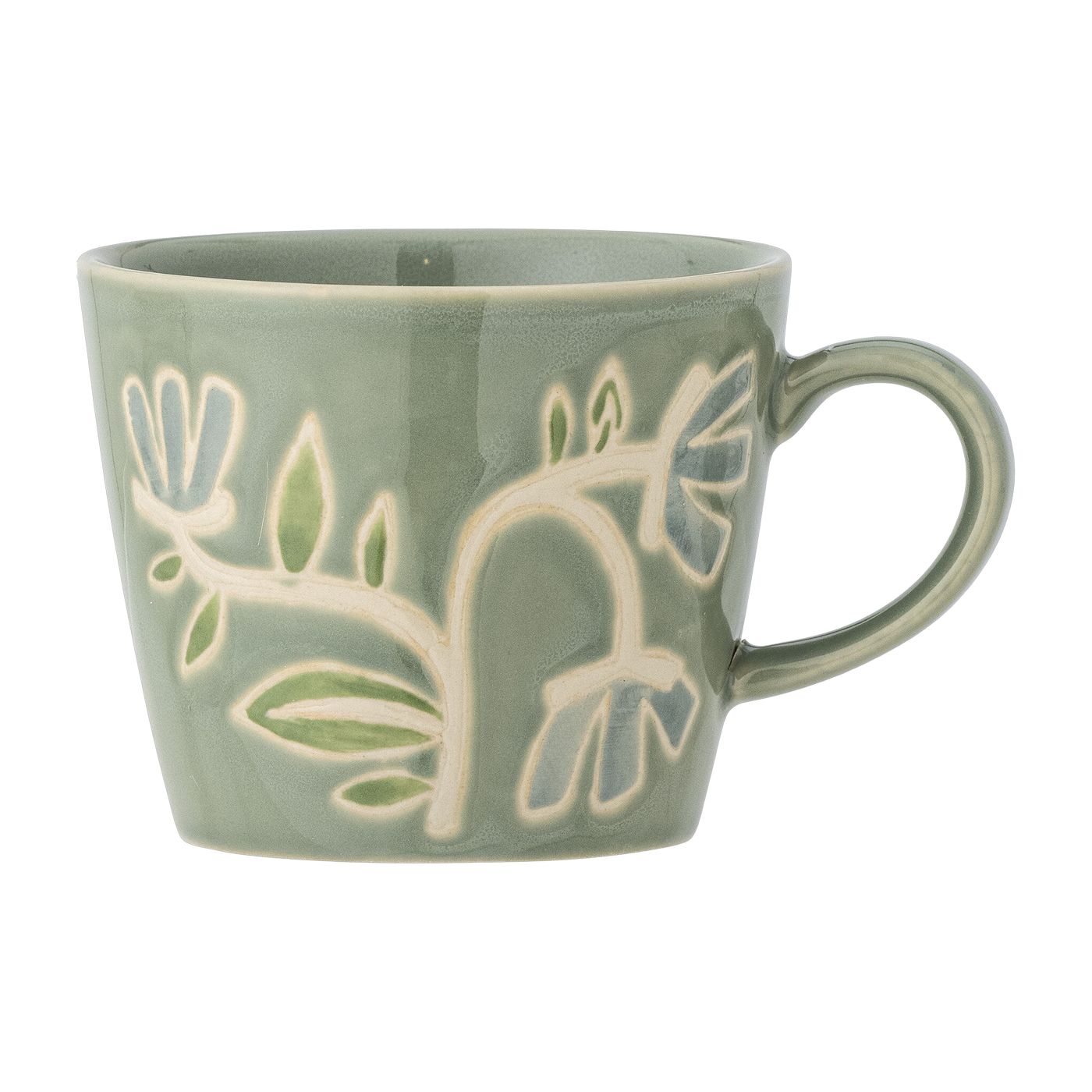 Tazza in gres verde Tangier con fiori - Bloomingville