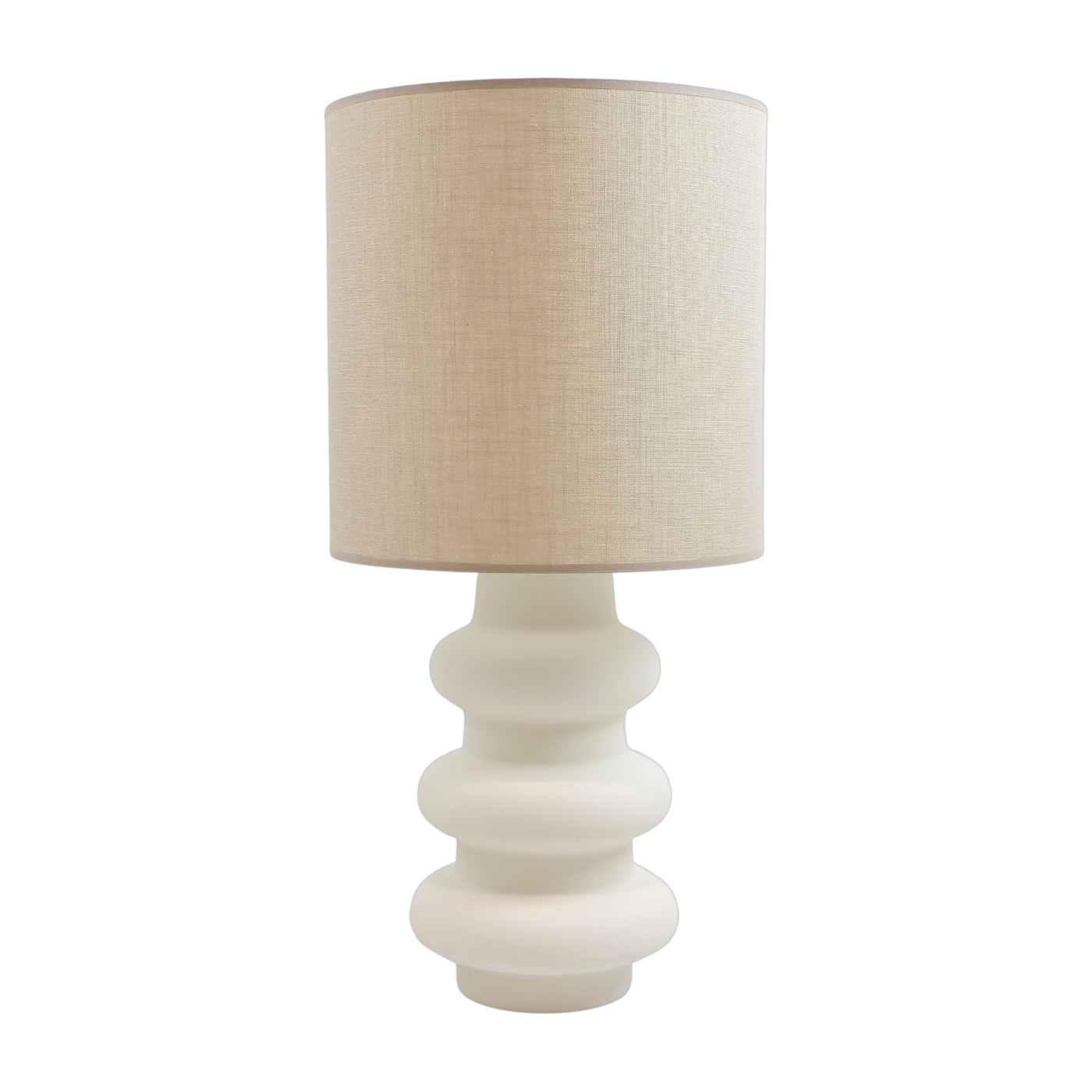 Lampada in ceramica bianca e canapa Luzia - La Cool Team The Cool Republic