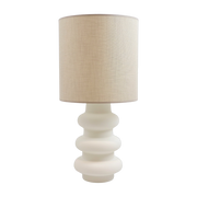 Luzia white and hemp ceramic lamp - The Cool Republic