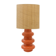 Orange ceramic lamp vintage and raphia Luzia - The Cool Republic