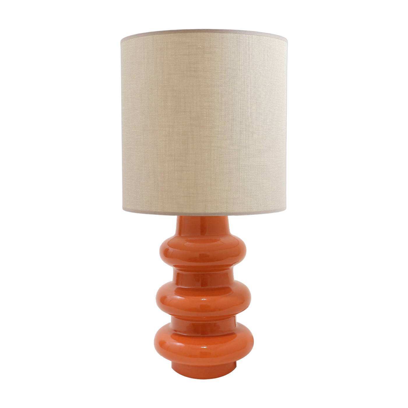 vintage Lampada in ceramica arancione e canapa Luzia - The Cool Republic
