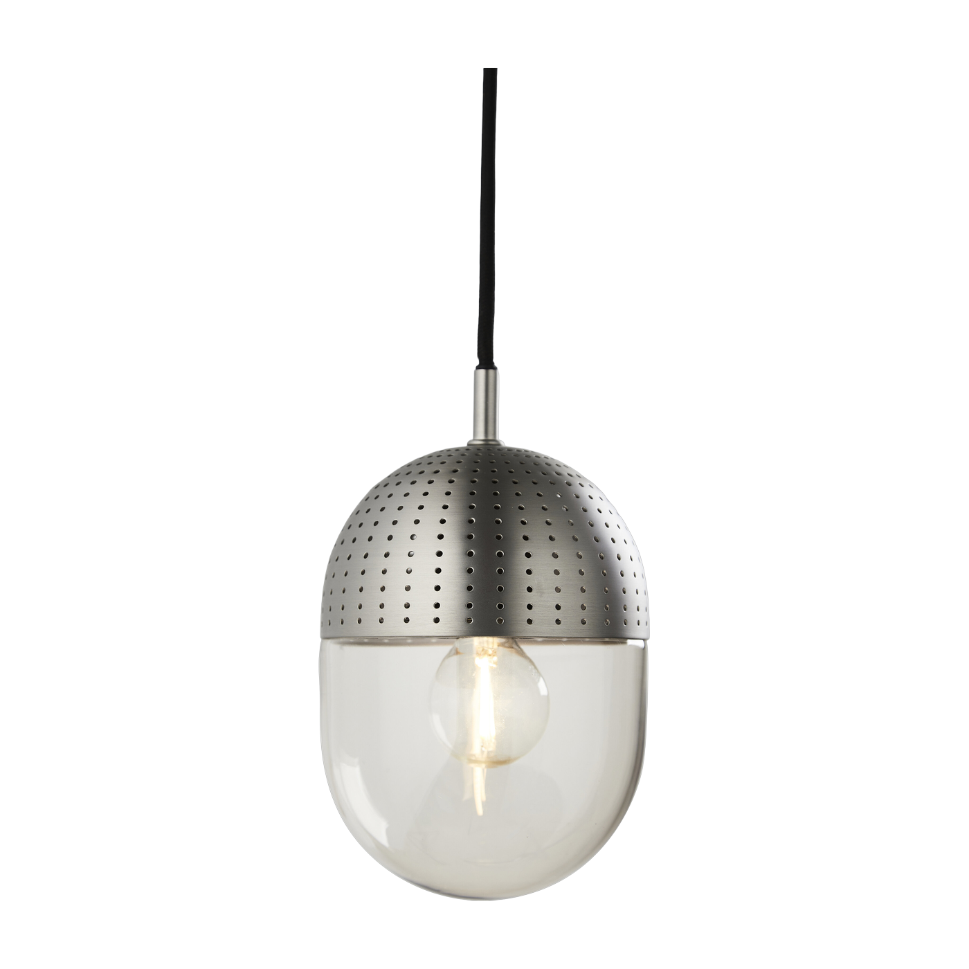Lampada a sospensione in metallo satinato e vetro fumé 12x16, 6cm Dot - Woud