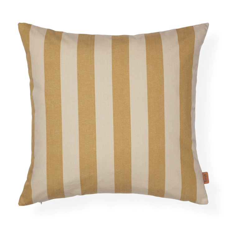 وسادة خارجية مربعة من القطن المخطط الأصفر 50x50 سم Strand - Ferm living