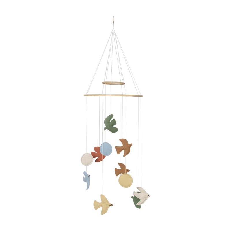 Swif Bird Mobile aus mehrfarbiger Baumwolle 100x37cm - Ferm living