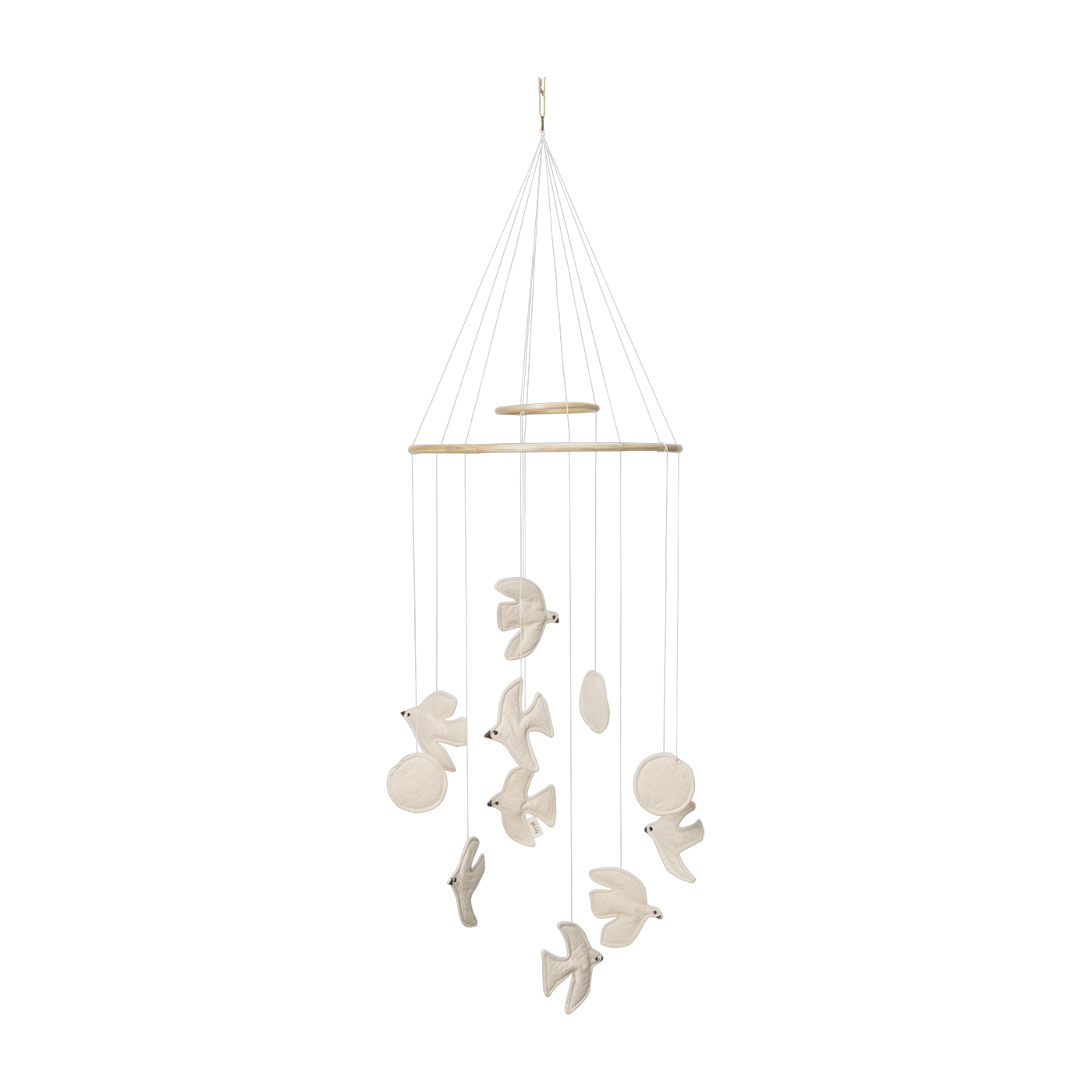 Vogel-Mobile aus weißer Baumwolle 100x37cm Swif -. Ferm living