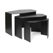 3 tables gigognes en acier noir Shard - Ferm living